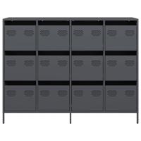 Dressoir 135x39x103,5 cm koudgewalst staal antracietkleurig - thumbnail