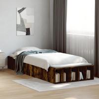Bedframe bewerkt hout gerookt eikenkleurig 90x190 cm - thumbnail