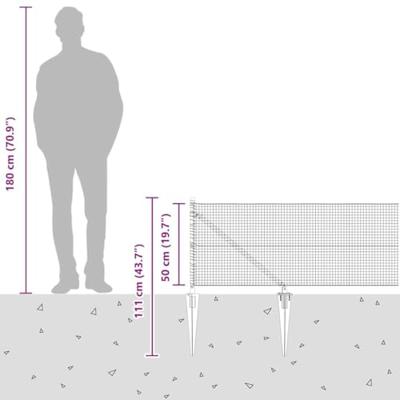 VidaXL Afrasteringspaal zilver 10 x 0,5 m (19 x 19 mm gaas) staal