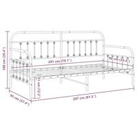 Bedframe voor een daybed met hoofdeinde Zwart 90 x 200 cm Staal - thumbnail