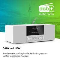 TechniSat Digitradio 4 Stereo DAB Radio (Dab+, Fm, Bluetooth, Hoofdtelefoonaansluiting, Aux-Ingang, Wekker, Oled-Display, 20 Watt Rms, Elac Luidspreker) Wit - thumbnail
