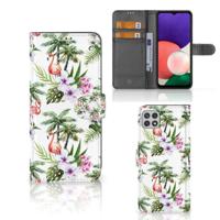 Samsung Galaxy A22 5G | Telefoonhoesje | Met pasjeshouder | Flamingo Palms - thumbnail