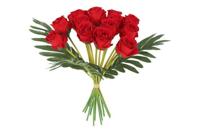 Decostar kunstboeket Rose 15 stuks 35 cm rood - thumbnail