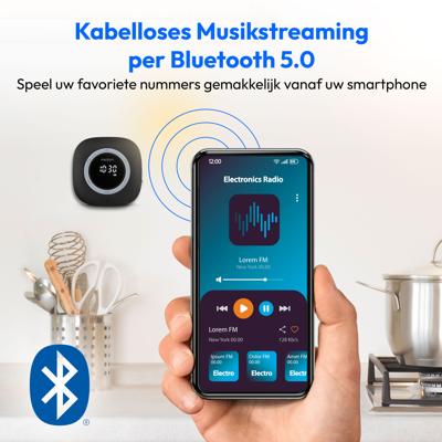 Doucheradio - MEDION - FM - Bluetooth - IPX6 - Zuignapbevestiging - Zwart