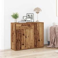 Dressoir 88x30x70 cm spaanplaat oud hout - thumbnail