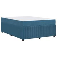 Bedframe met matras met matras Blauw 160 x 200 cm Fluweel - thumbnail