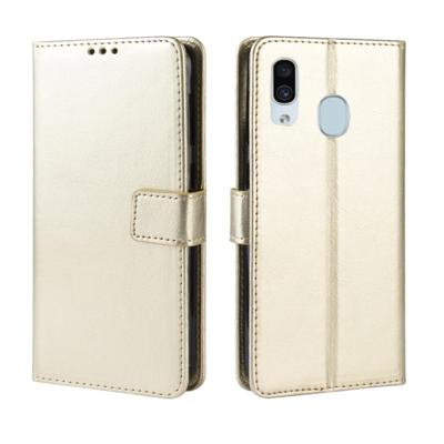 Retro Crazy Horse textuur horizontale Flip lederen case voor de Galaxy A20/A30 met houder & kaartsleuven & fotolijstjes (goud) Retro Crazy Horse textuur horizontale Flip lederen case voor de Galaxy A20/A30 met houder & kaartsleuven & fotolijstjes (goud)