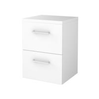 Badmeubelset BWS Salt 50x46cm Met Grepen 2 Lades Met Afdekplaat Ice White - thumbnail