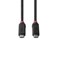 LINDY 37001 1 m USB4 240W type C kabel, 40 Gbit/s, Black Line - thumbnail