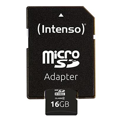 Intenso 16 GB Micro SDHC-Card microSDHC-kaart 16 GB Class 4 Incl. SD-adapter Intenso 16 GB Micro SDHC-Card microSDHC-kaart 16 GB Class 4 Incl. SD-adapter