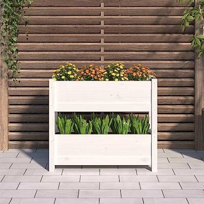 Plantenbak 77x25x66 cm massief grenenhout wit Plantenbak 77x25x66 cm massief grenenhout wit