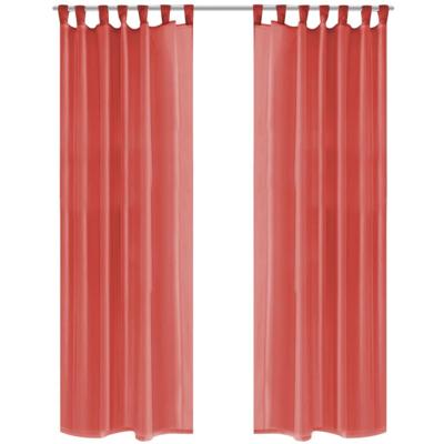 VidaXL Gordijnen voile 140x225 cm rood 2 st