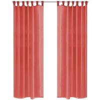 VidaXL Gordijnen voile 140x225 cm rood 2 st - thumbnail