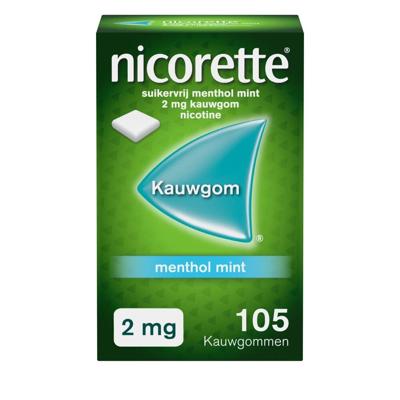 Nicorette Suikervrij Kauwgom Menthol Mint 2mg
