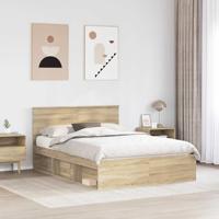 Bedframe met hoofdeinde Sonoma 140 x 190 cm Bewerkt hout - thumbnail