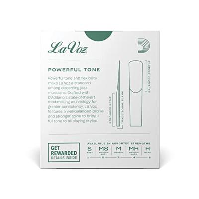 D&apos;Addario Woodwinds RCC10SF La Voz Bb Klarinetrieten, Soft, 10-pack, Unfiled