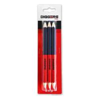 Diggers duo potlood | 17,6cm | rood/blauw | 3 stuks - dig418 - thumbnail