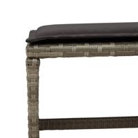 9-delige Tuinset met kussens poly rattan grijs - thumbnail