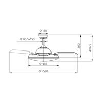 Philips LED Atlas Plafondventilator 28 W, 35 W (Ø x h) 490 mm x 418 mm Nikkel Met lamparmatuur, Timer - thumbnail