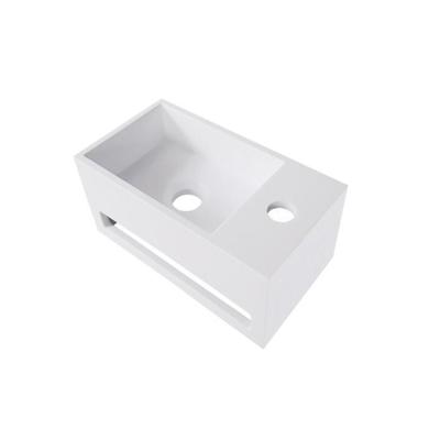 Fontein BWS Veroni met Handdoekhouder Solid Surface Mat Wit (kraangat rechts) Fontein BWS Veroni met Handdoekhouder Solid Surface Mat Wit (kraangat rechts)