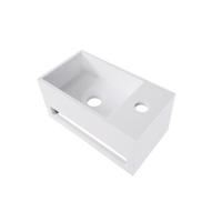 Fontein BWS Veroni met Handdoekhouder Solid Surface Mat Wit (kraangat rechts) - thumbnail