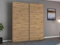 Kledingkast AYOSO 2 schuifdeuren 175 cm artisan eik - thumbnail