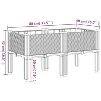 Plantenbak met poten 80x40x42 cm polypropeen wit - thumbnail