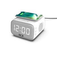 Speaker oplader wekker - EVOOM - EV304601 - Wit met draadloze oplader en geïntegreerde speaker - thumbnail