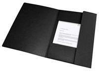 Elastomap oxford top file a4 3 kleppen 390gr zwart | 10 stuks - thumbnail