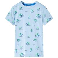 Kindershirt met palmbomenprint 128 lichtblauw - thumbnail