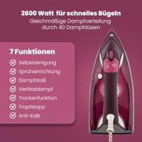 Clatronic DB 3705 Stoomstrijkijzer Wit, Rood 2600 W - thumbnail