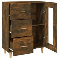 Dressoir 69,5x34x90 cm bewerkt hout gerookt eikenkleurig - thumbnail