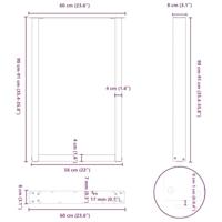 Bartafelpoten 2 st U-vormig 60x(90-91) cm staal naturel - thumbnail