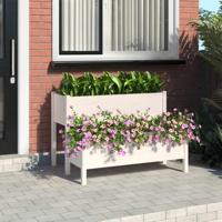 VidaXL Plantenbak 110x84x75 cm massief grenenhout wit - thumbnail