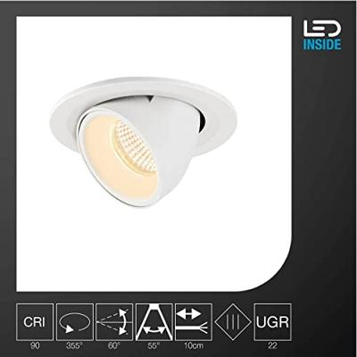 SLV 1005901 NUMINOS GIMBLE S LED-inbouwlamp LED vast ingebouwd Wit SLV 1005901 NUMINOS GIMBLE S LED-inbouwlamp LED vast ingebouwd Wit