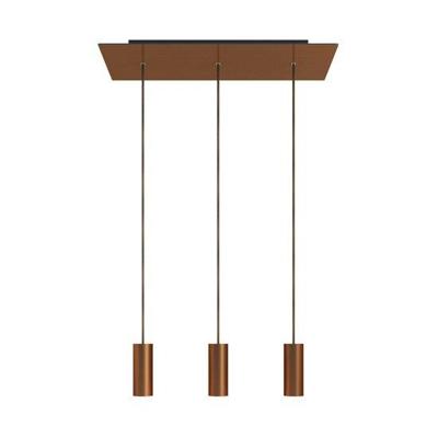 Hanglamp met 3 pendels en metalen kap met lamp Satijnkoper-Dibond | Creative-Cables | Lamp kopen | Creative-Cables | Lamp kopen | Creative-Cables | |
