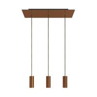 Hanglamp met 3 pendels en metalen kap met lamp Satijnkoper-Dibond | Creative-Cables | Lamp kopen | Creative-Cables | Lamp kopen | Creative-Cables | | - thumbnail