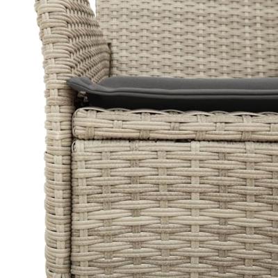 Tuinstoelen 2 st met kussens poly rattan lichtgrijs