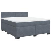 Boxspring met matras fluweel donkergrijs 180x200 cm - thumbnail