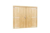 Vuren dubbele dichte deur inclusief kozijn - 255x209 cm- - Hout- Woodvision - thumbnail
