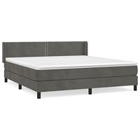 Boxspring met matras fluweel donkergrijs 180x200 cm - thumbnail