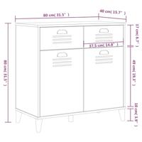 Dressoir VIKEN 80x40x80 cm massief grenenhout zwart - thumbnail