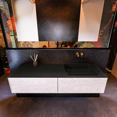 Badkamermeubelset Mondiaz Erin 150 cm met 2 Lades met RIDGE Wastafel Rechts Urban Zonder Kraangaten Greeploos Mat Underlayment Badkamermeubelset Mondiaz Erin 150 cm met 2 Lades met RIDGE Wastafel Rechts Urban Zonder Kraangaten Greeploos Mat Underlayment