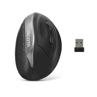 Dicota RELAX Ergonomische muis Draadloos Optisch Zwart 5 Toetsen 800 dpi, 1200 dpi, 1600 dpi Ergonomisch - thumbnail