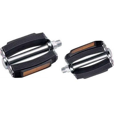 Pedaalset Marwi 677H met reflectoren - zilver/zwart (werkplaatsverpakking)