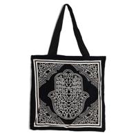 Tote Bag Katoen - Hamsa Hand Zwart/Wit (45 cm) - thumbnail