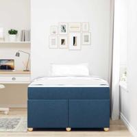 Bedframe met matras Blauw 120 x 200 cm Stof - thumbnail