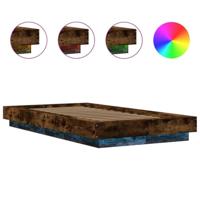 Bedframe met LED-verlichting gerookt eikenkleurig 90x200 cm - thumbnail