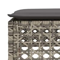 9-delige Loungeset met kussens poly rattan grijs - thumbnail