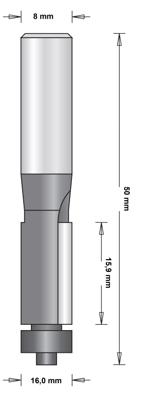 HiKOKI kantfrees 16mm schacht=8mm+lager